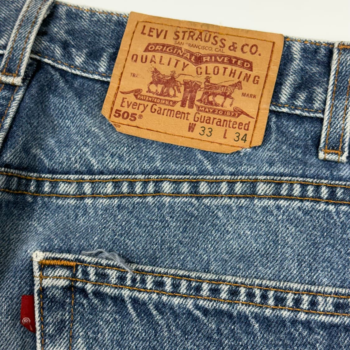 (32) 00s USA Made 리바이스 505 데님 팬츠 상품이미지8