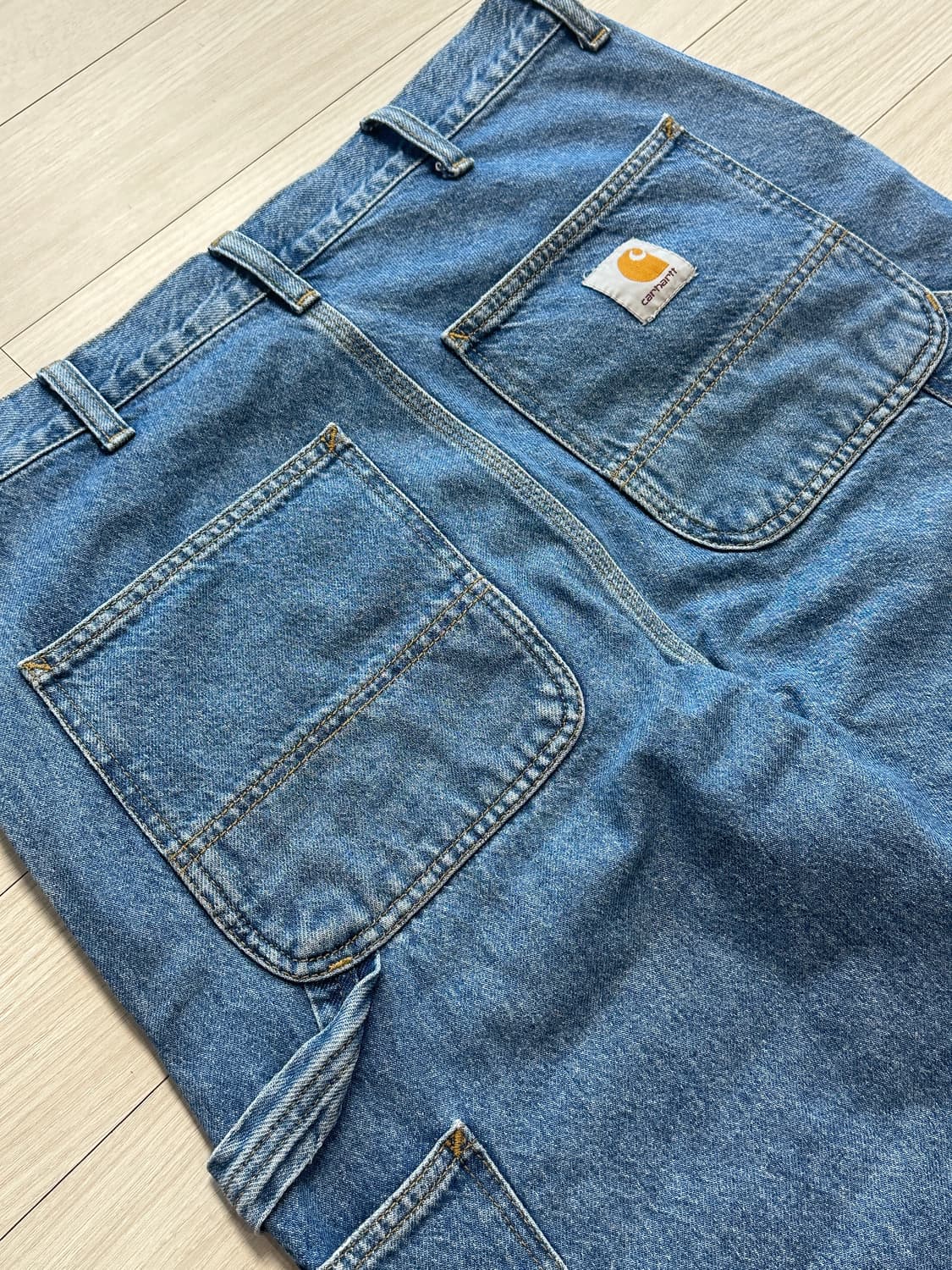 칼하트 더블니 팬츠 W31XL32 미드 블루 상품이미지3