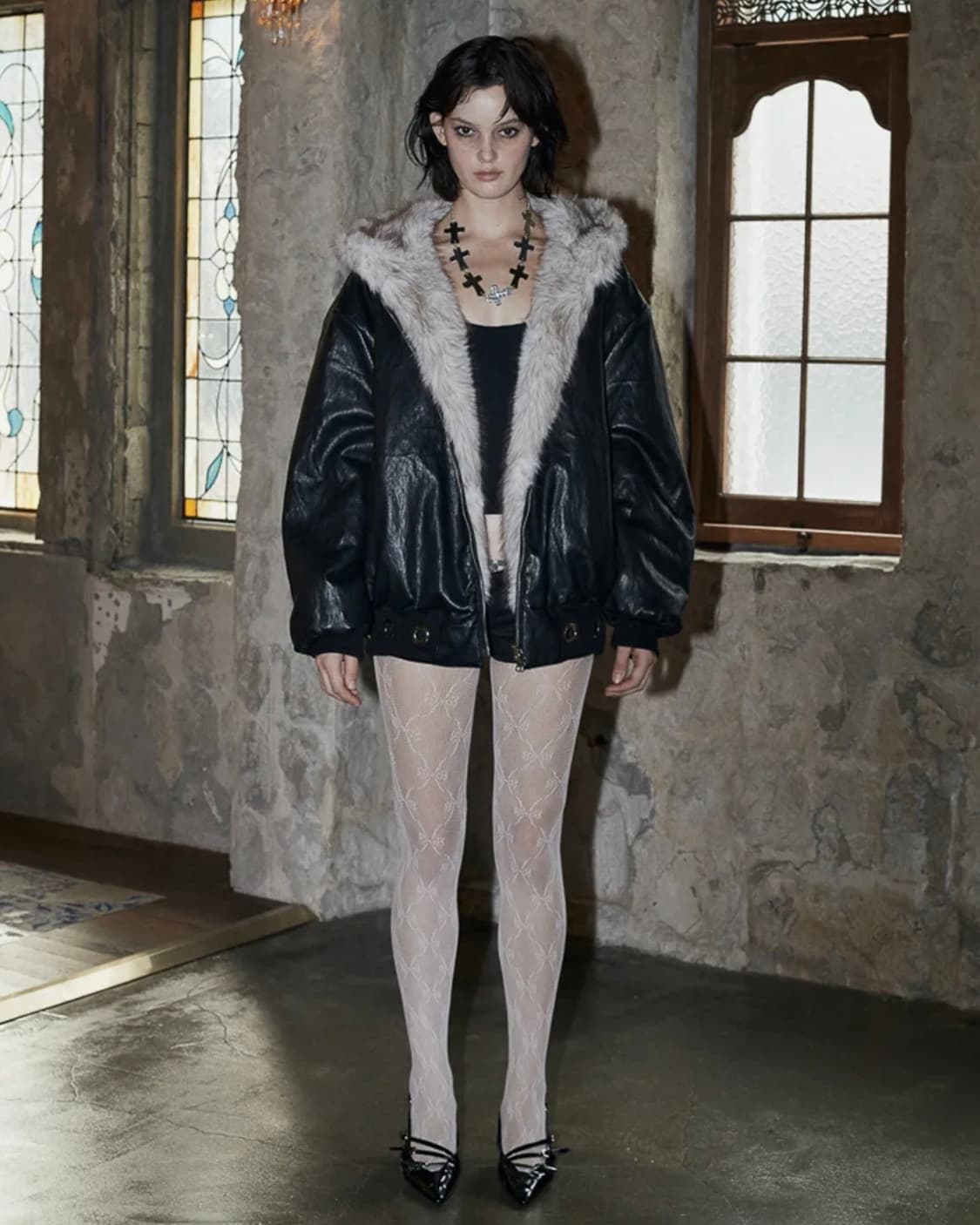 (새상품)VOONT 분트 아일렛 리버시블 퍼 레더 자켓 상품이미지2