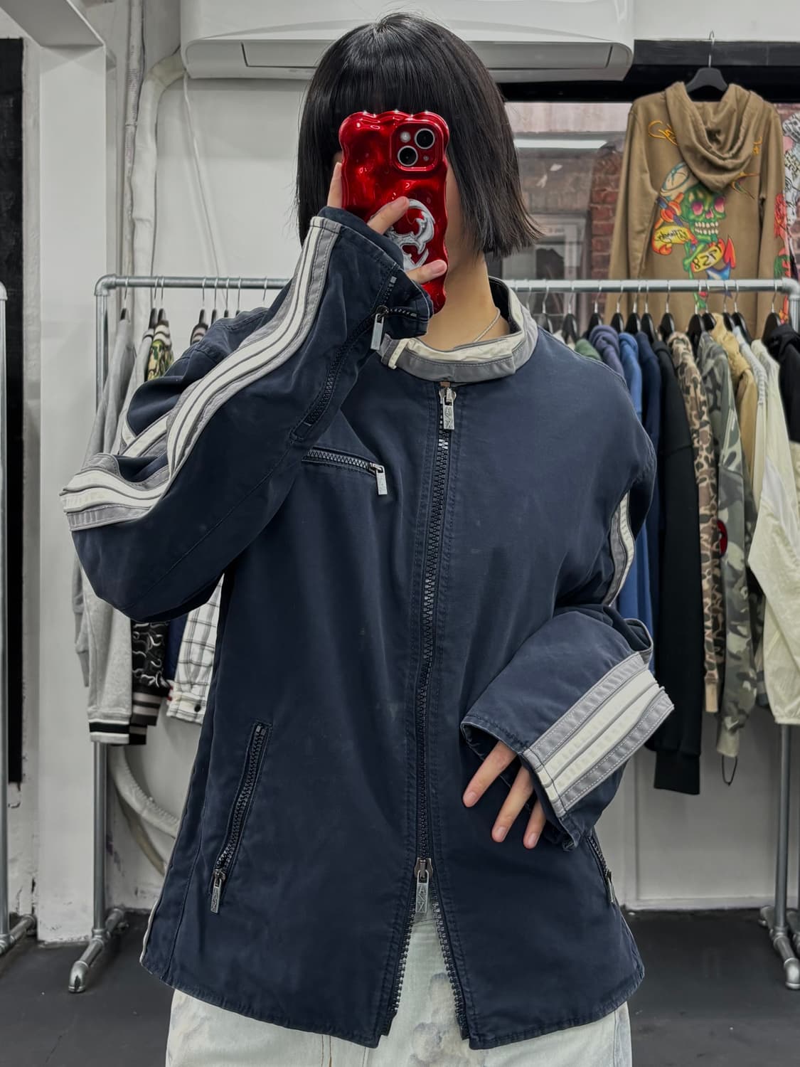 아르마니 익스체인지 사이드라인 코튼 바이커 자켓 상품이미지2