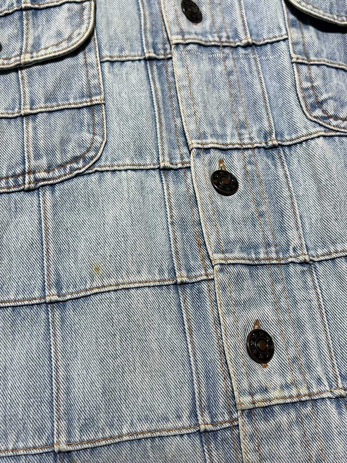 80s Sears 패치워크 데님 셔츠 자켓 상품이미지4