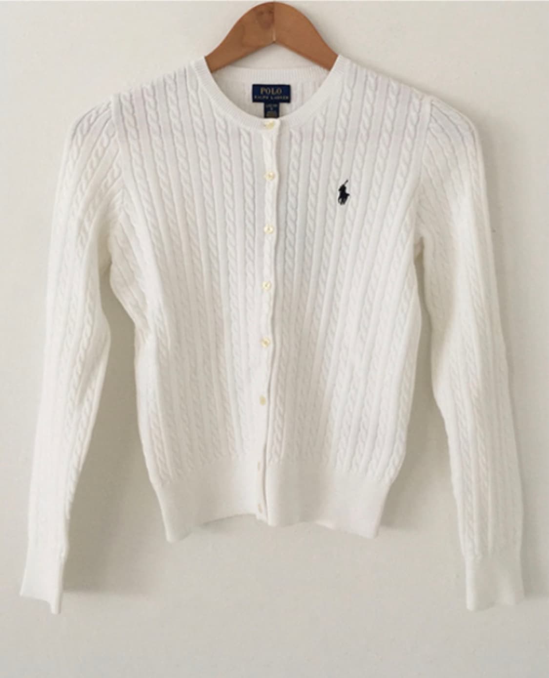 폴로 걸즈 가디건 XL 화이트 네이비포니 상품이미지1
