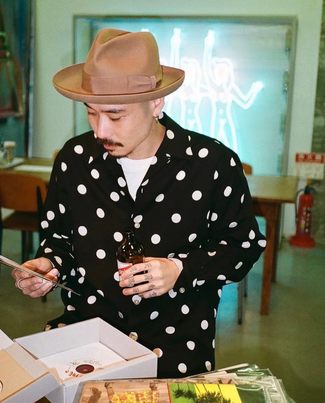 [M] 와코마리아 23ss 도트 오픈카라 셔츠 상품이미지1