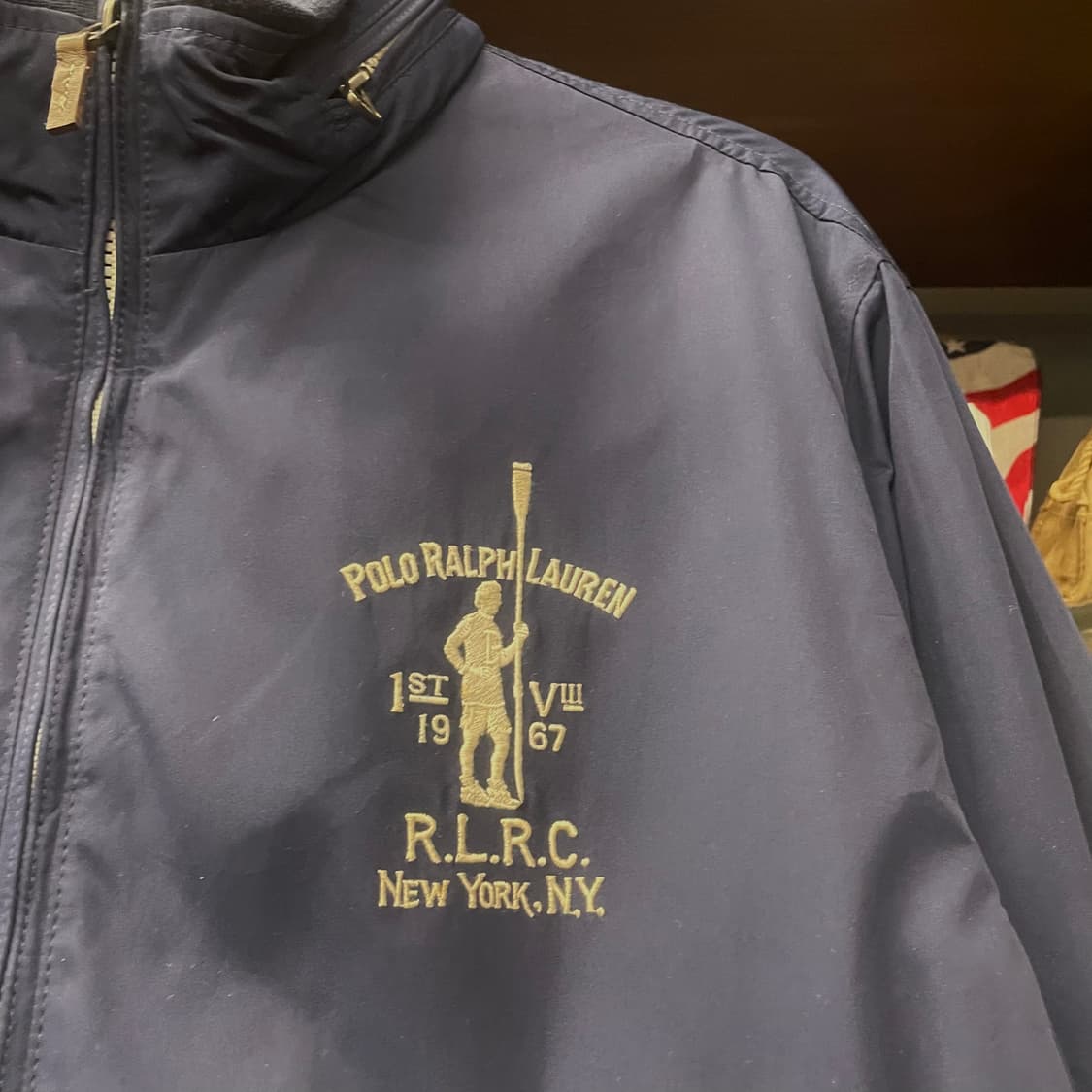 90s 폴로 랄프로렌 레터링 후드 내장 페리 자켓 블루종 스윙탑 N294 상품이미지4