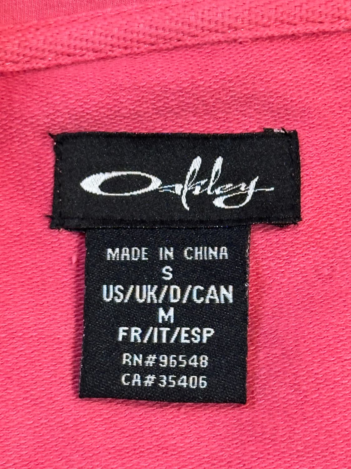희귀) 오클리 OAKLEY 백로고 코튼 배색 집업 자켓 핑크 상품이미지8