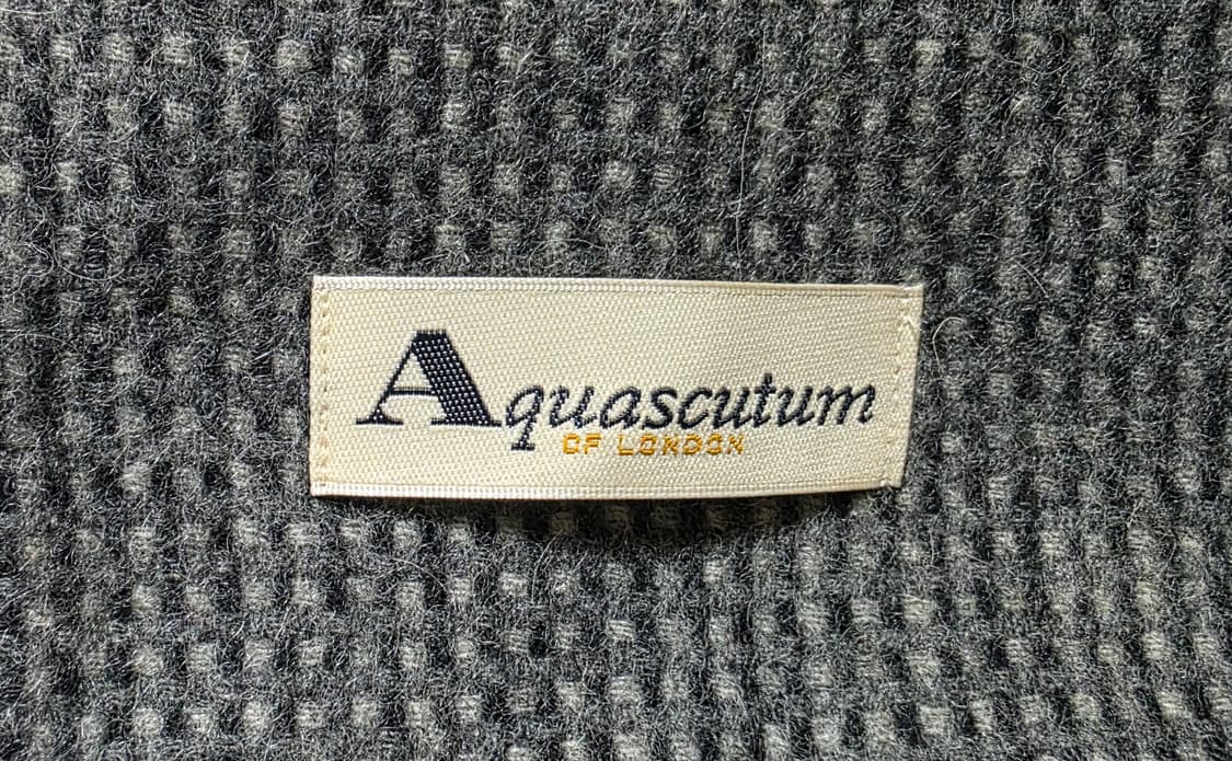 [정품] 아쿠아스큐텀 런던 울 100% 머플러 (차콜 그레이 체크) 상품이미지7