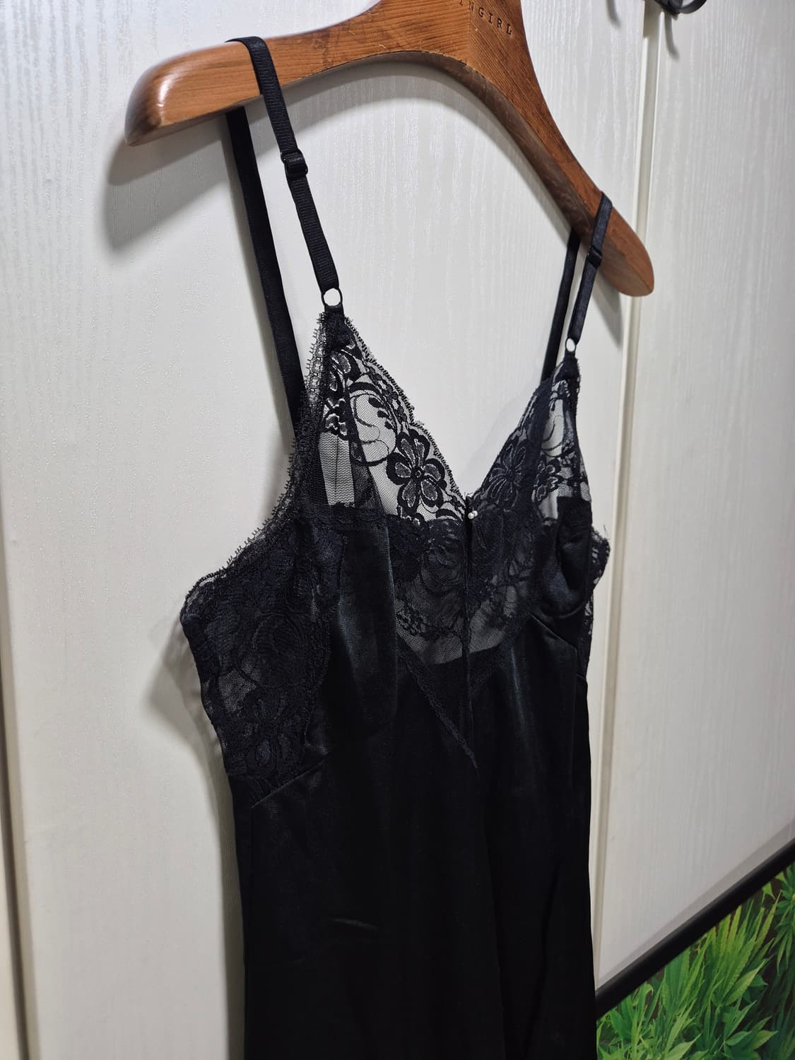 (세일)JPN VTG. 레이스 슬립 블랙. 뒷슬릿 상품이미지5