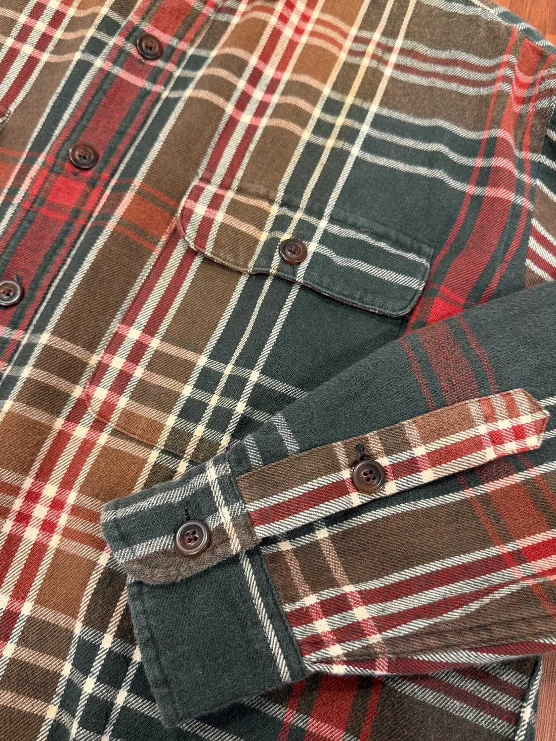 90-00s Polo RL 폴로 랄프로렌 코튼 플란넬 투포켓 체크 셔츠 상품이미지7