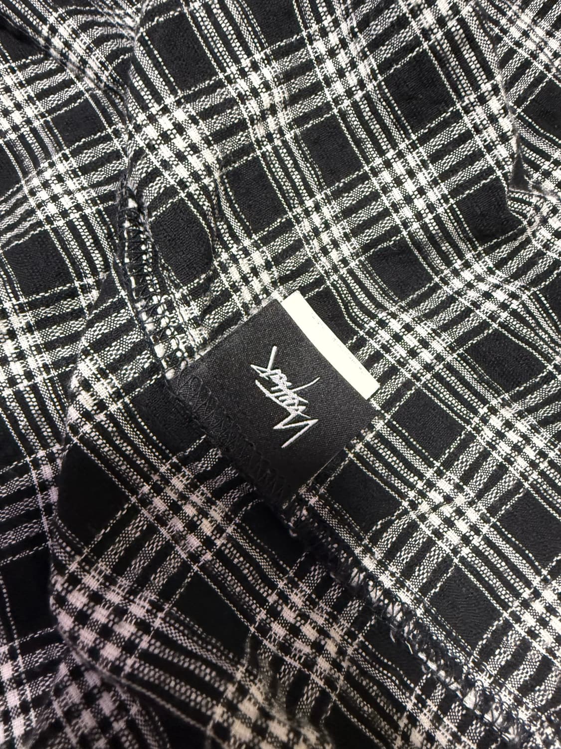 논플로어 오버 체크셔츠 블랙 L사이즈 상품이미지3
