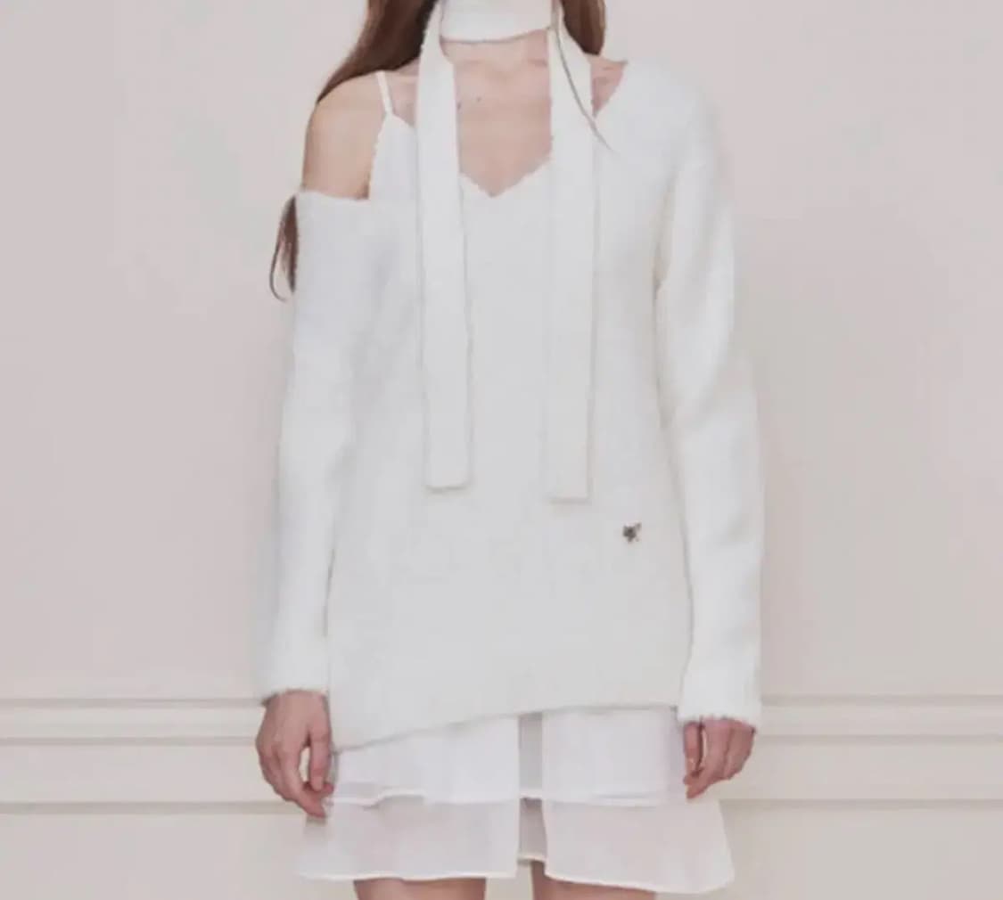 낫유어로즈 코코 스카프 니트 아이보리 상품이미지1