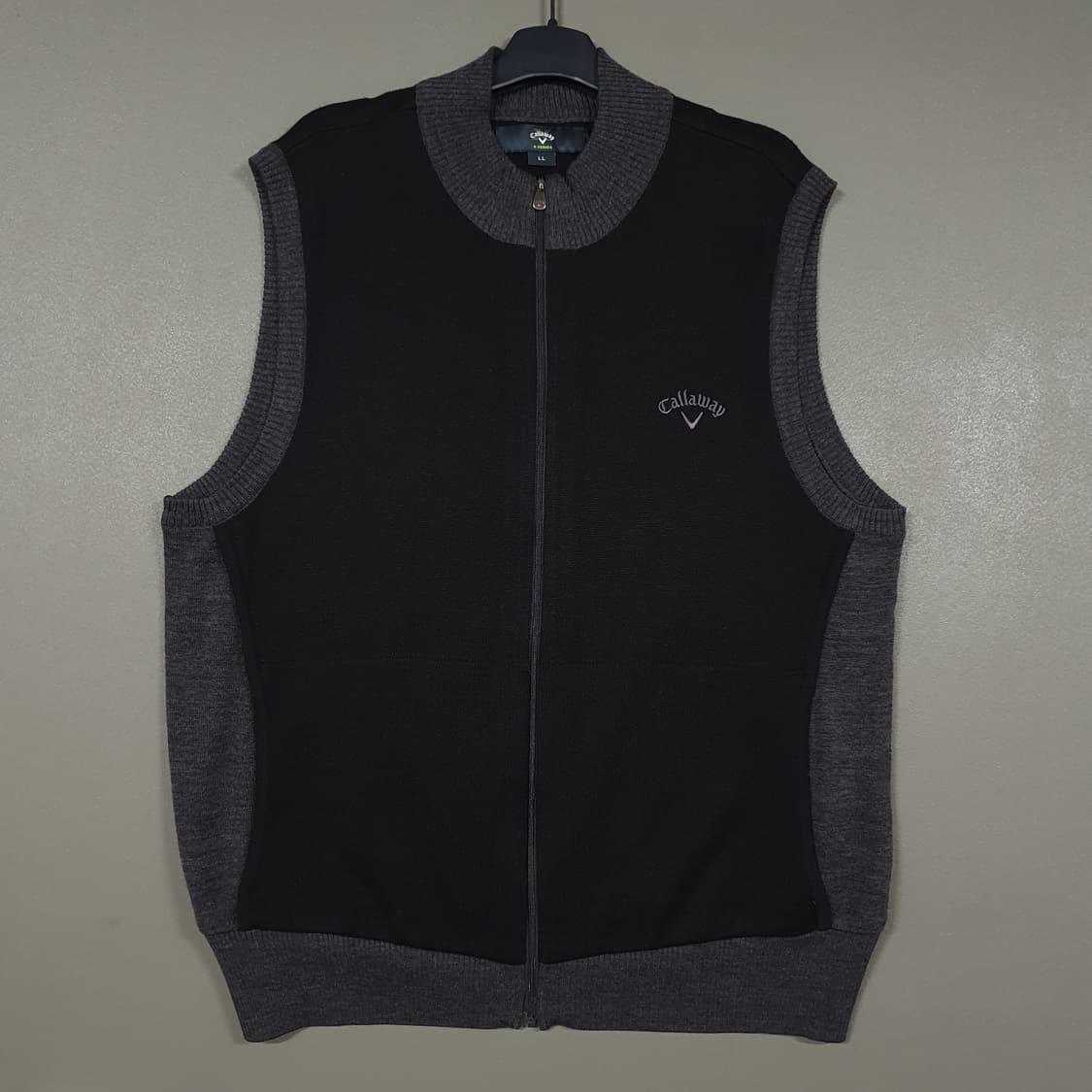 105 (XL) 캘러웨이 골프 고급 울 모 니트 집업 베스트 조끼 블랙 상품이미지1