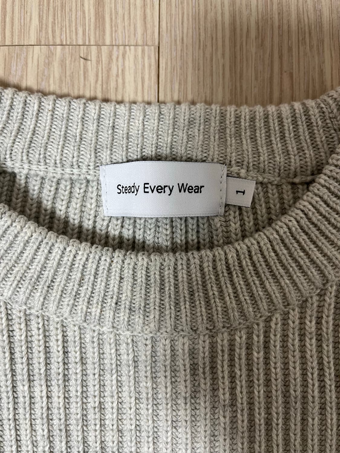 SEW 스테디에브리웨어 크루넥 코튼 립 니트 1사이즈 상품이미지2