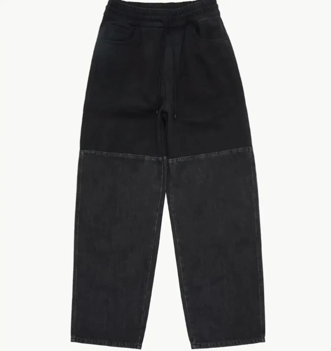 아모멘토 드로우스트링 데님 팬츠 블랙 M 상품이미지1