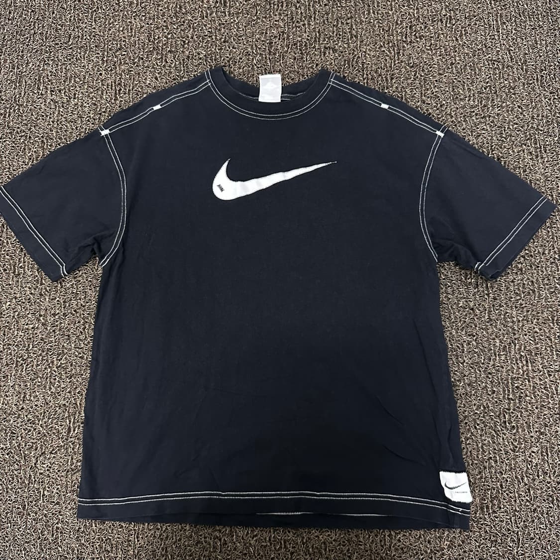 NIKE 나이키 스우시 스티치 공용 반팔티셔츠 블랙 S 상품이미지2