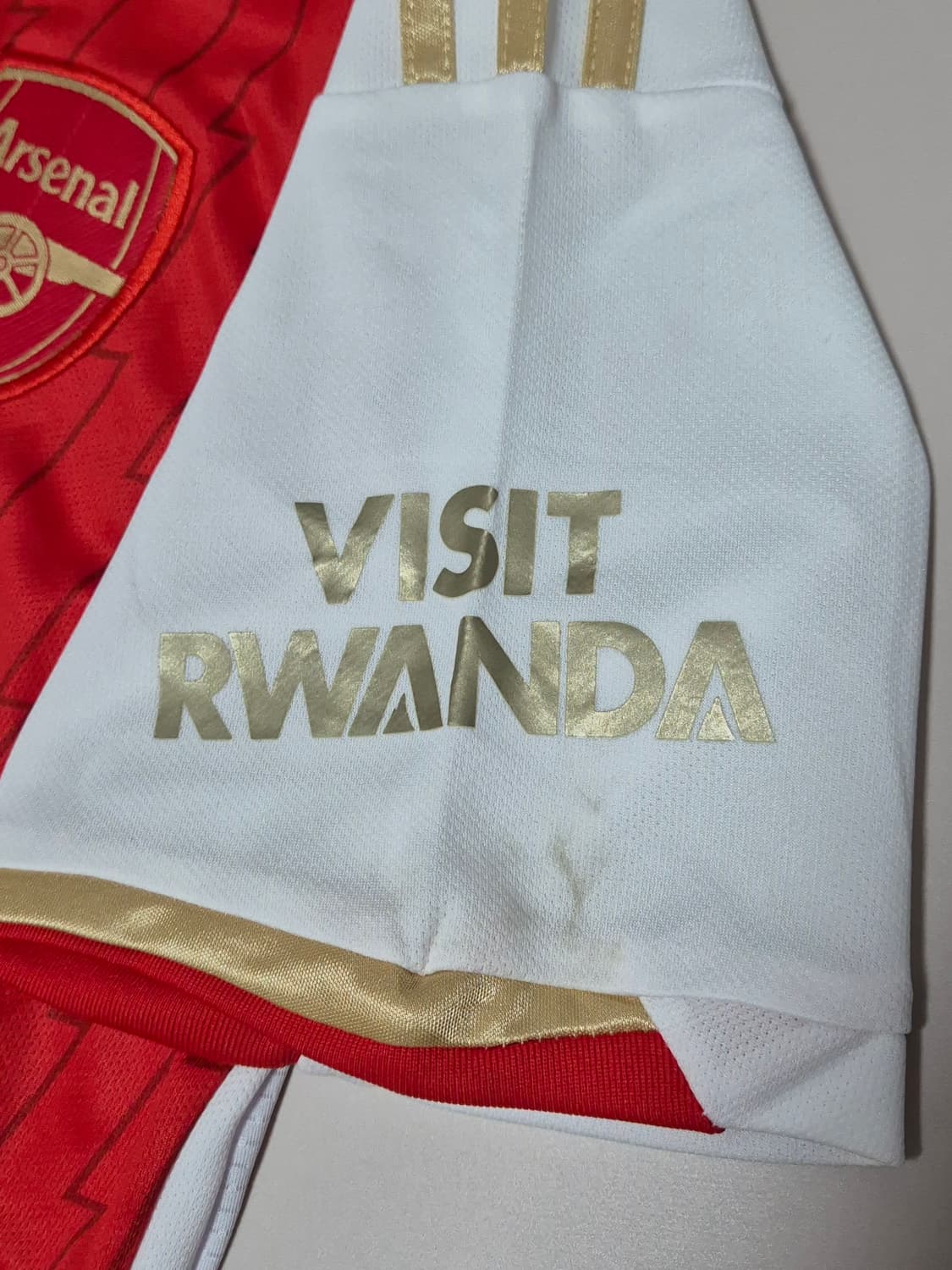 23 24 아스날 라이스 반팔 유니폼 L사이즈(얼룩있음) 상품이미지5