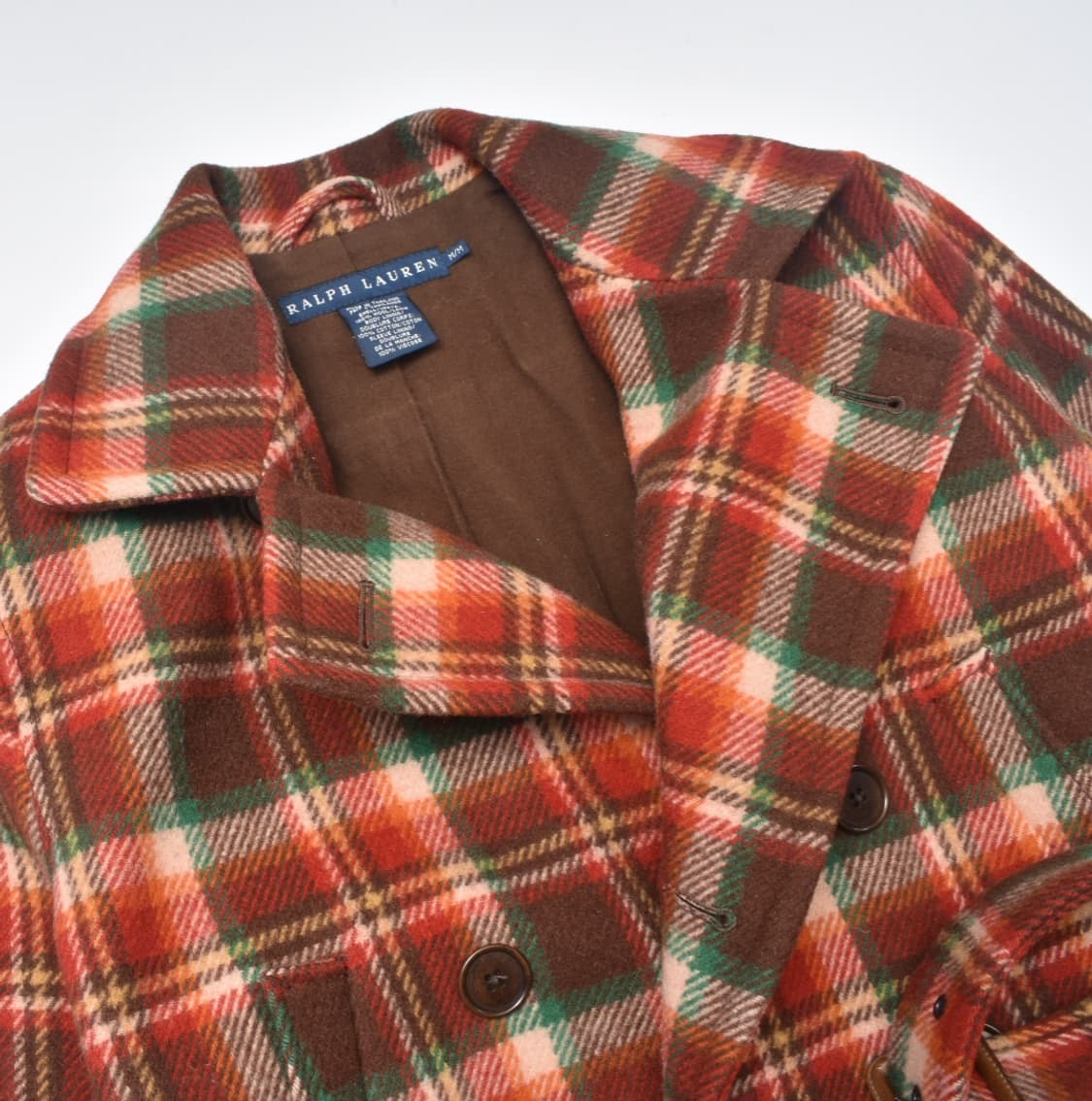 폴로랄프로렌 체크 더블 울 모직 코트 M 상품이미지4