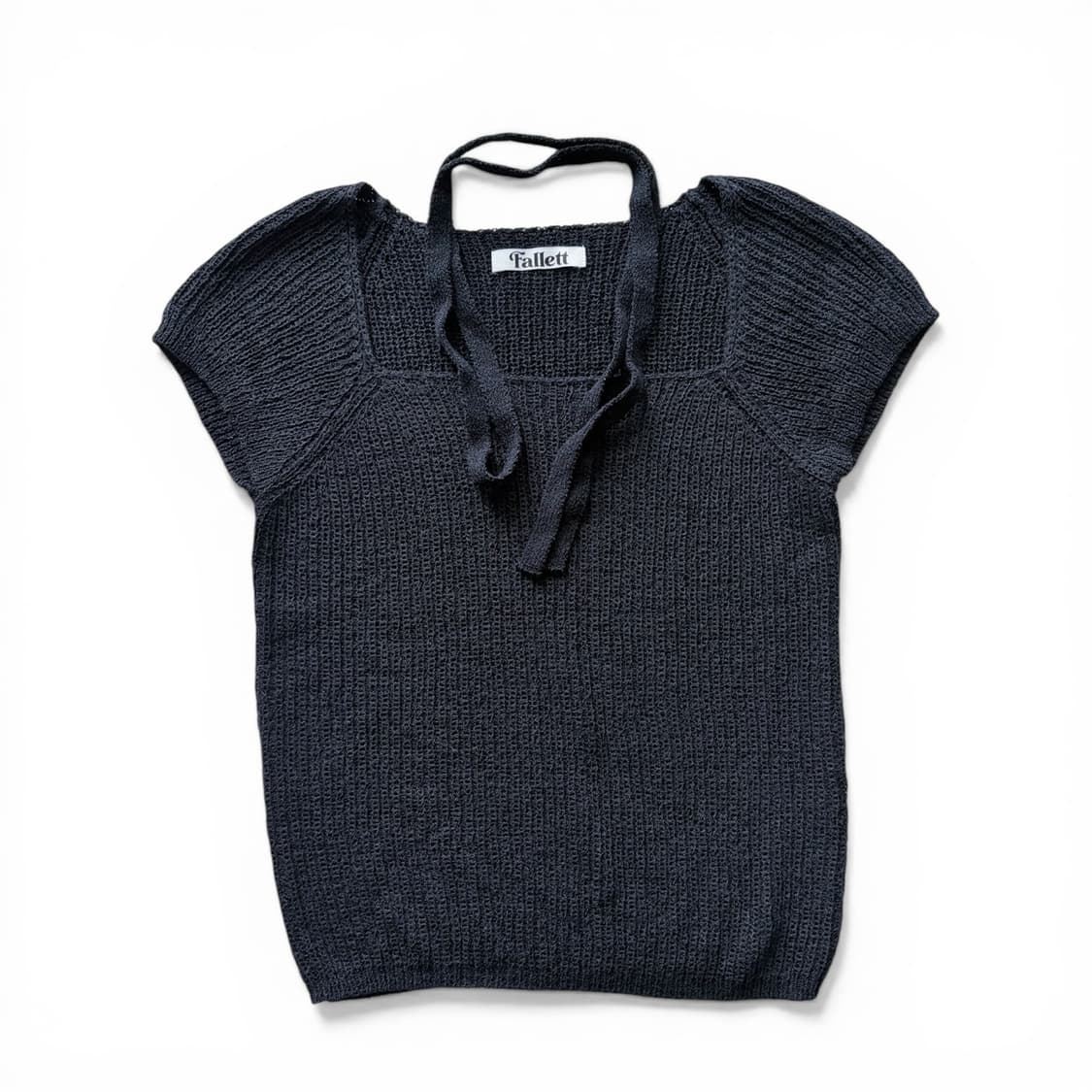 팔렛 스퀘어넥 타이 니트 블랙 상품이미지7