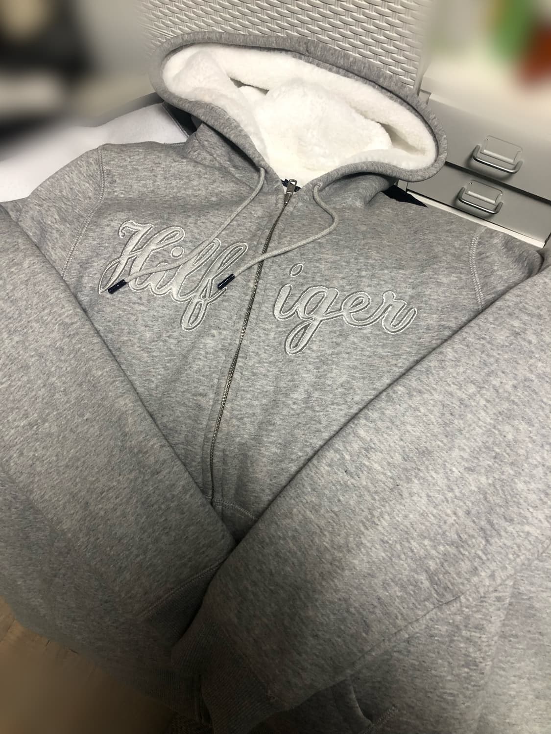 빈티지 타미 그레이 양털 후드집업 상품이미지1