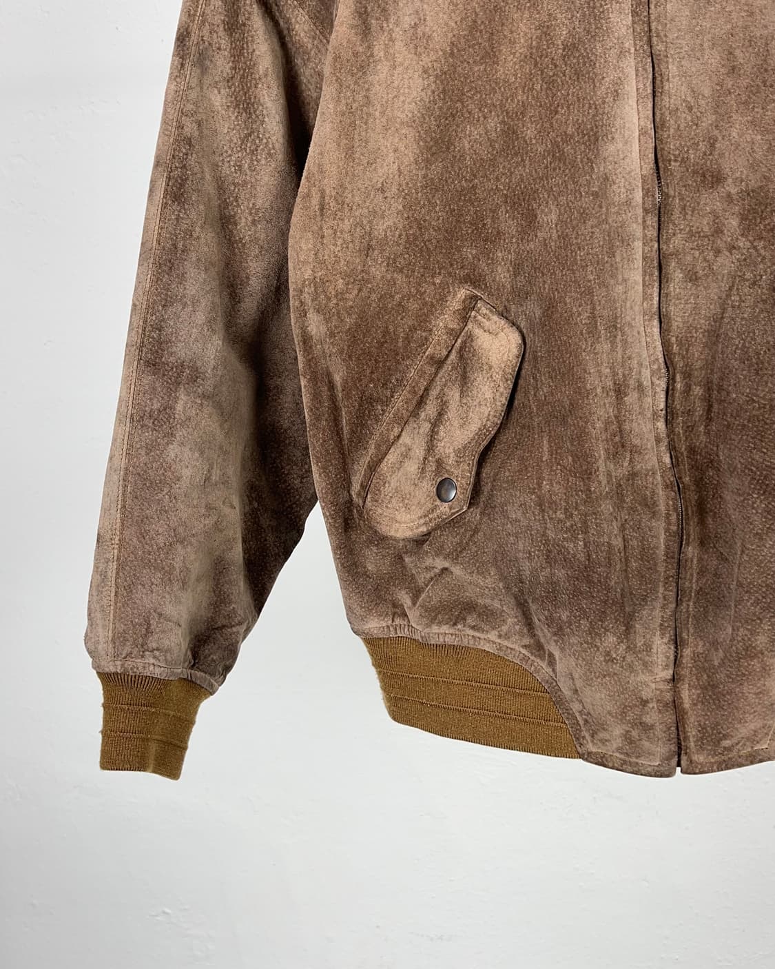 로트레아몽 맨 브라운 스테인 스웨이드 퀼팅 봄버 자켓 상품이미지4