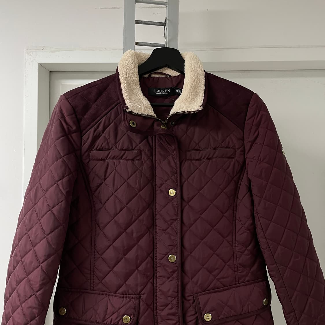 랄프로렌 블랙 라벨 퀄팅 자켓 버건디 XS(W) 상품이미지2