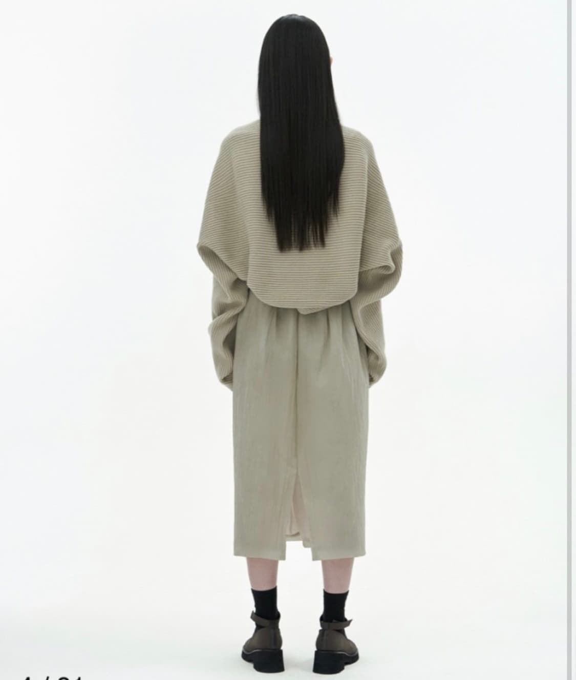 아모멘토 리브드 머플러 베이지 상품이미지3