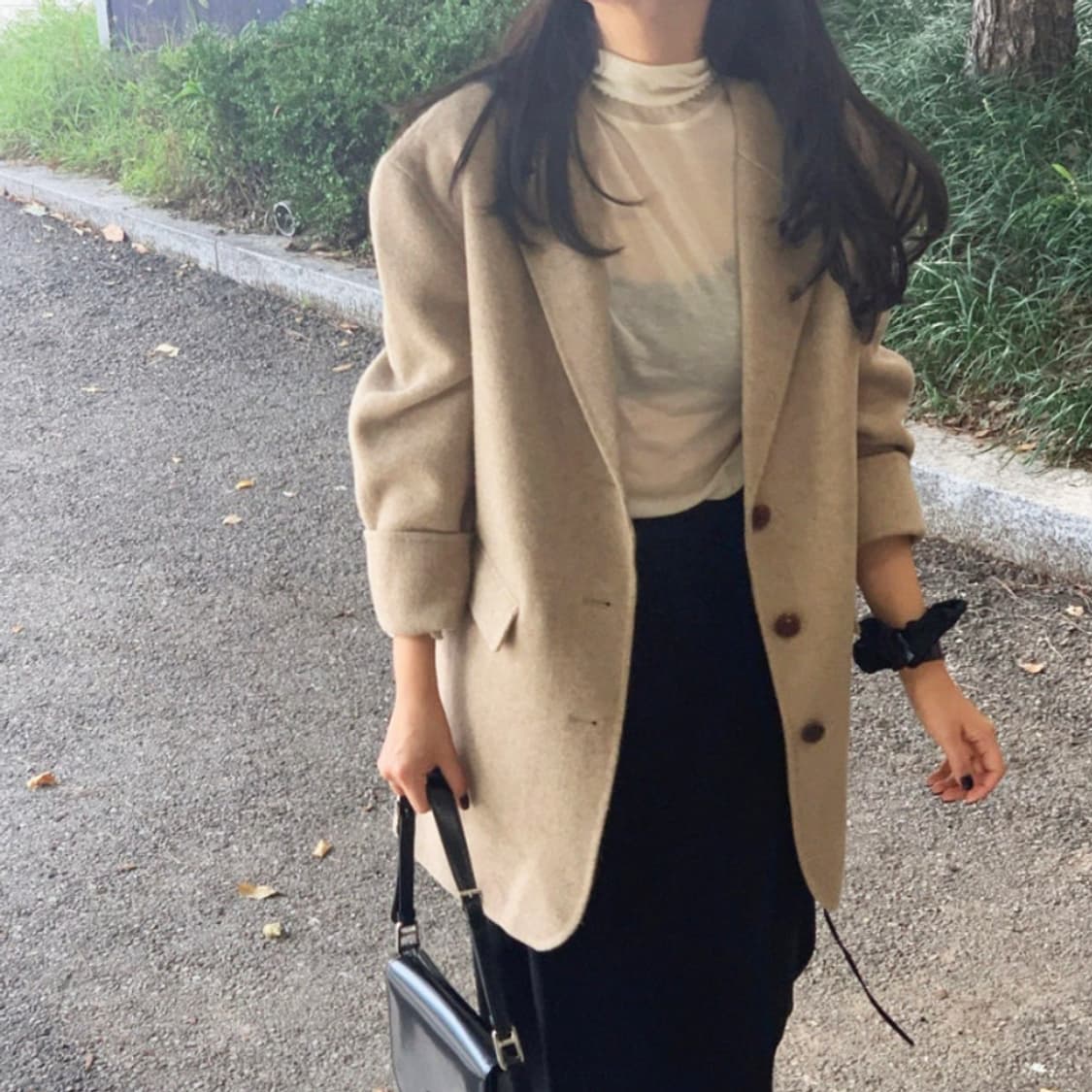 더키모(THE KIMO) 헤링본 울자켓 프리사이즈 상품이미지2