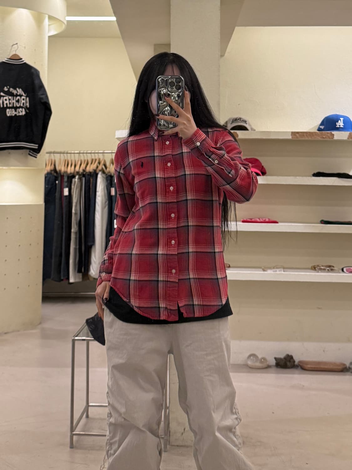 폴로 랄프로렌 레드 체크 플란넬 셔츠 U1640 상품이미지1