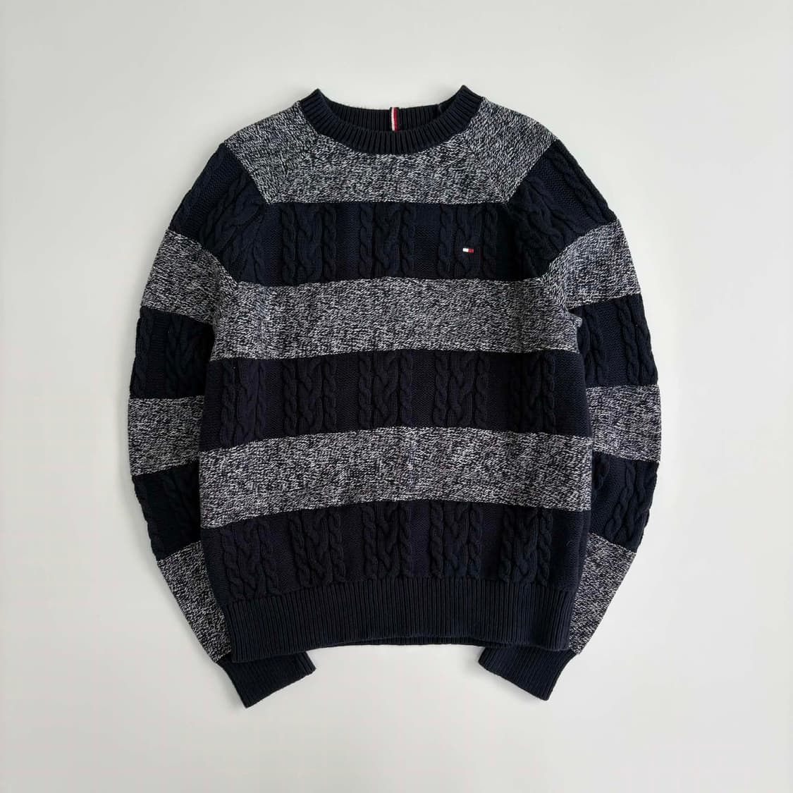 타미힐피거 스트라이프 케이블 걸즈 크루넥 니트(XS) 상품이미지2
