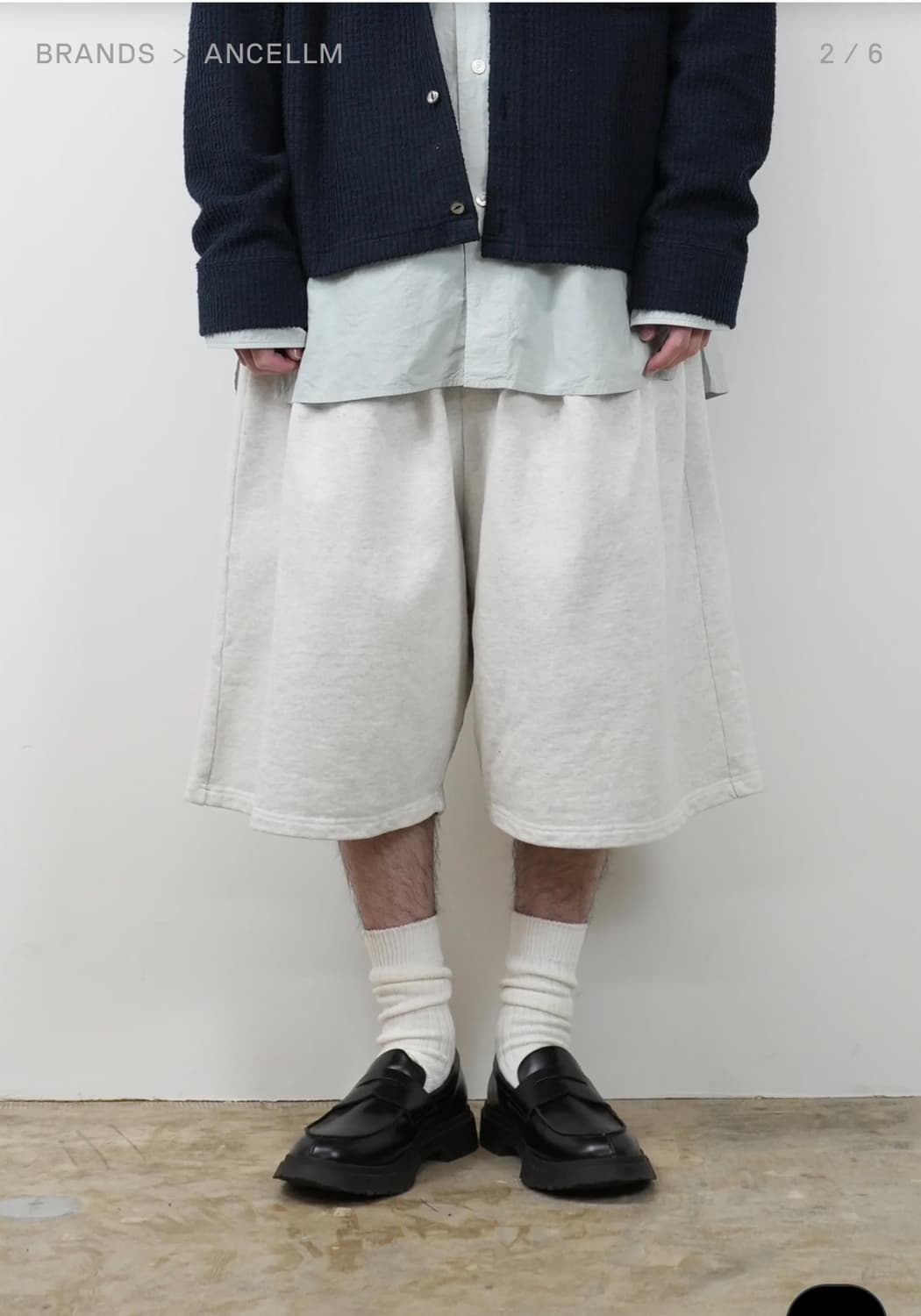 안셀름  3/4 tuck 스웻 쇼츠 에쉬그레이 상품이미지1