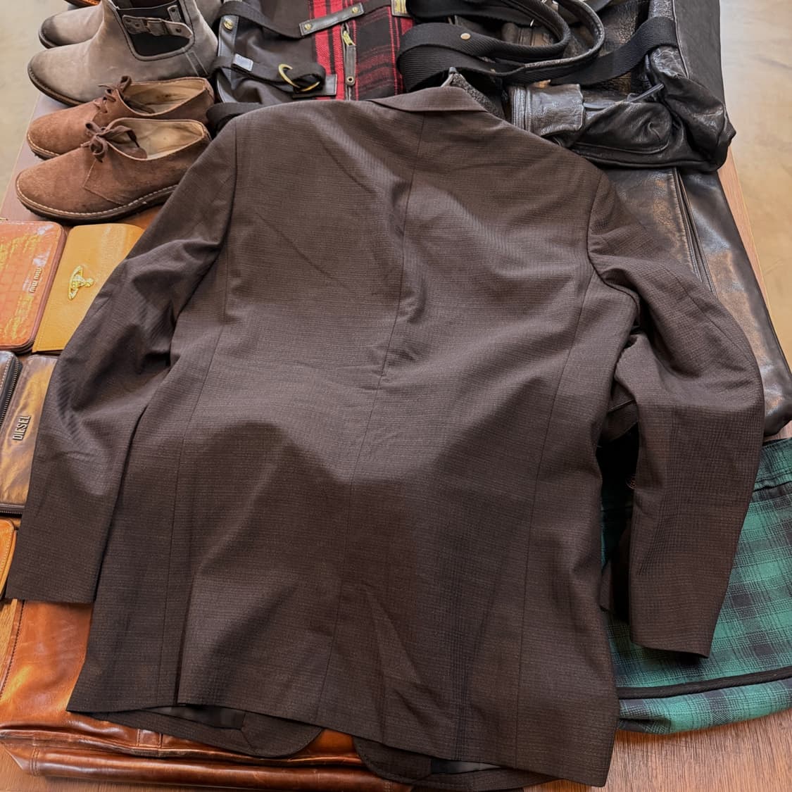 AAR 요지야마모토 스퀘어 패턴 쓸리 버튼 블레이저 M ~ L 상품이미지5