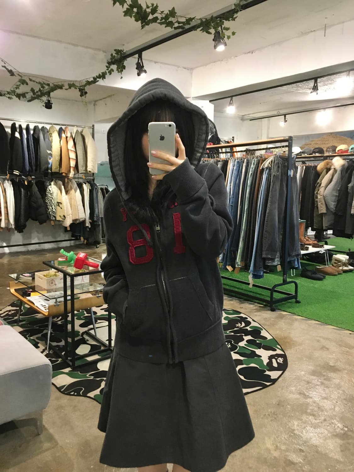 아베크롬비 기모 후드집업 차콜 상품이미지5