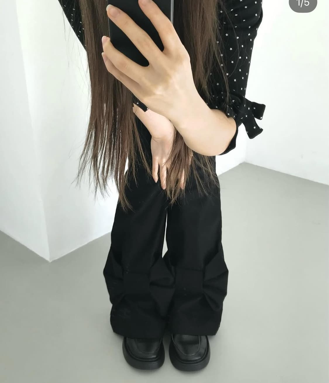 체메씨 리본 부츠컷 팬츠  상품이미지1