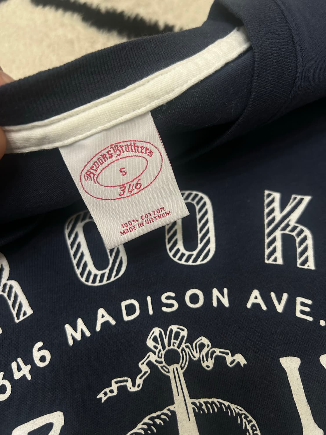 [S]브룩스브라더스 로고 프린팅 반팔/네이비 상품이미지4