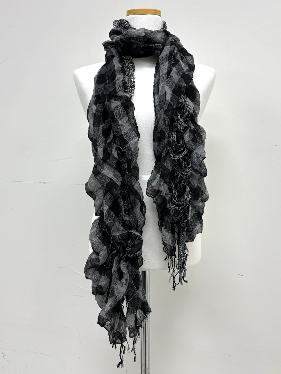 빈티지 그레이 체크 머플러 목도리 스카프 상품이미지1