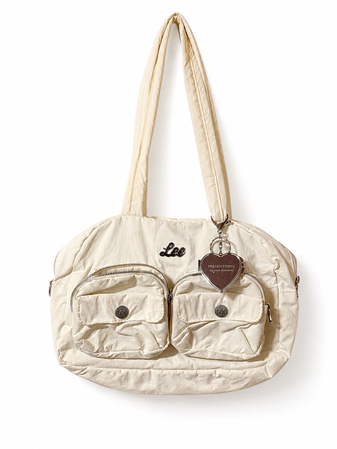 Lee 키치 나일론 숄더백 멀티포켓 크림 상품이미지2