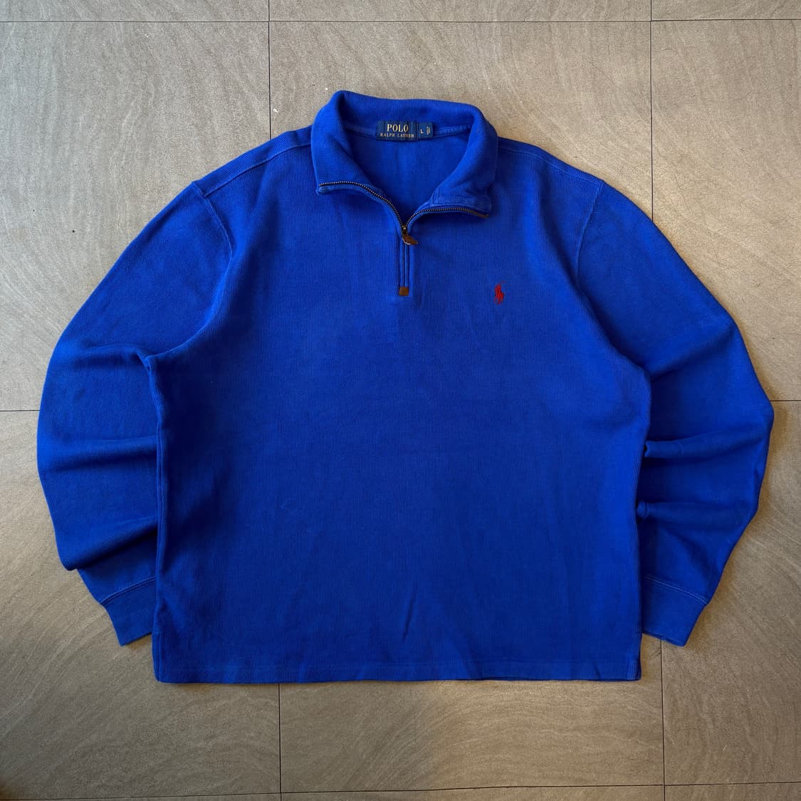 폴로 정품 블루 반집업 니트  상품이미지1