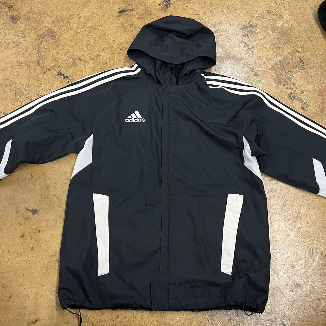 [정품/95] 아디다스 블랙 후드 바람막이 자켓 b17 상품이미지3