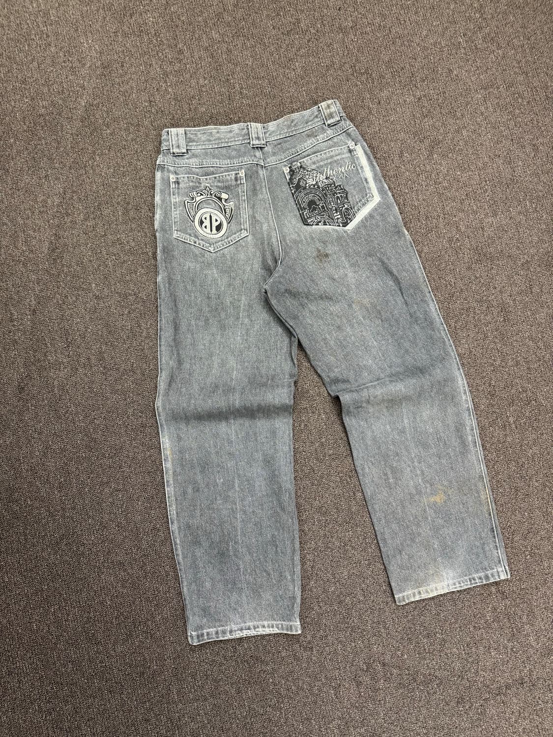 OS)Japanese vintage 포켓 자수 여성 흑청데님 상품이미지1