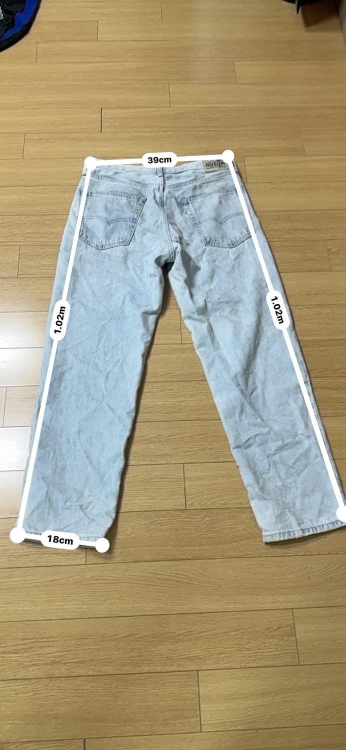 실버탭 루즈핏 연청 상품이미지3