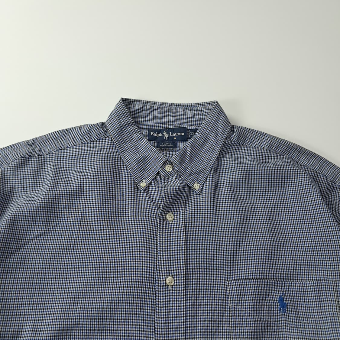 CJ493 2XL 폴로 빅사이즈 블루블랙 마이크로하운드투스 셔츠 남방 상품이미지2
