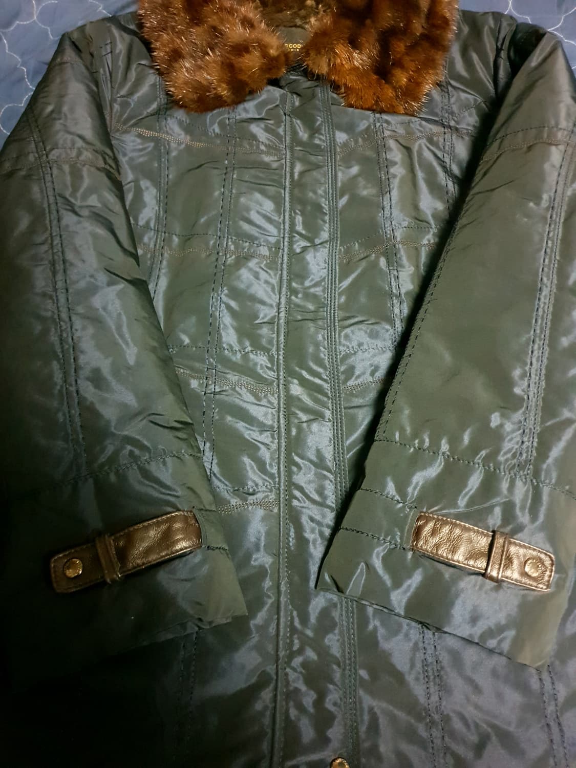 (한정판) 크로커다일 레이디스 밍크카라 안감토끼털 점퍼 네이비 (105) 상품이미지3