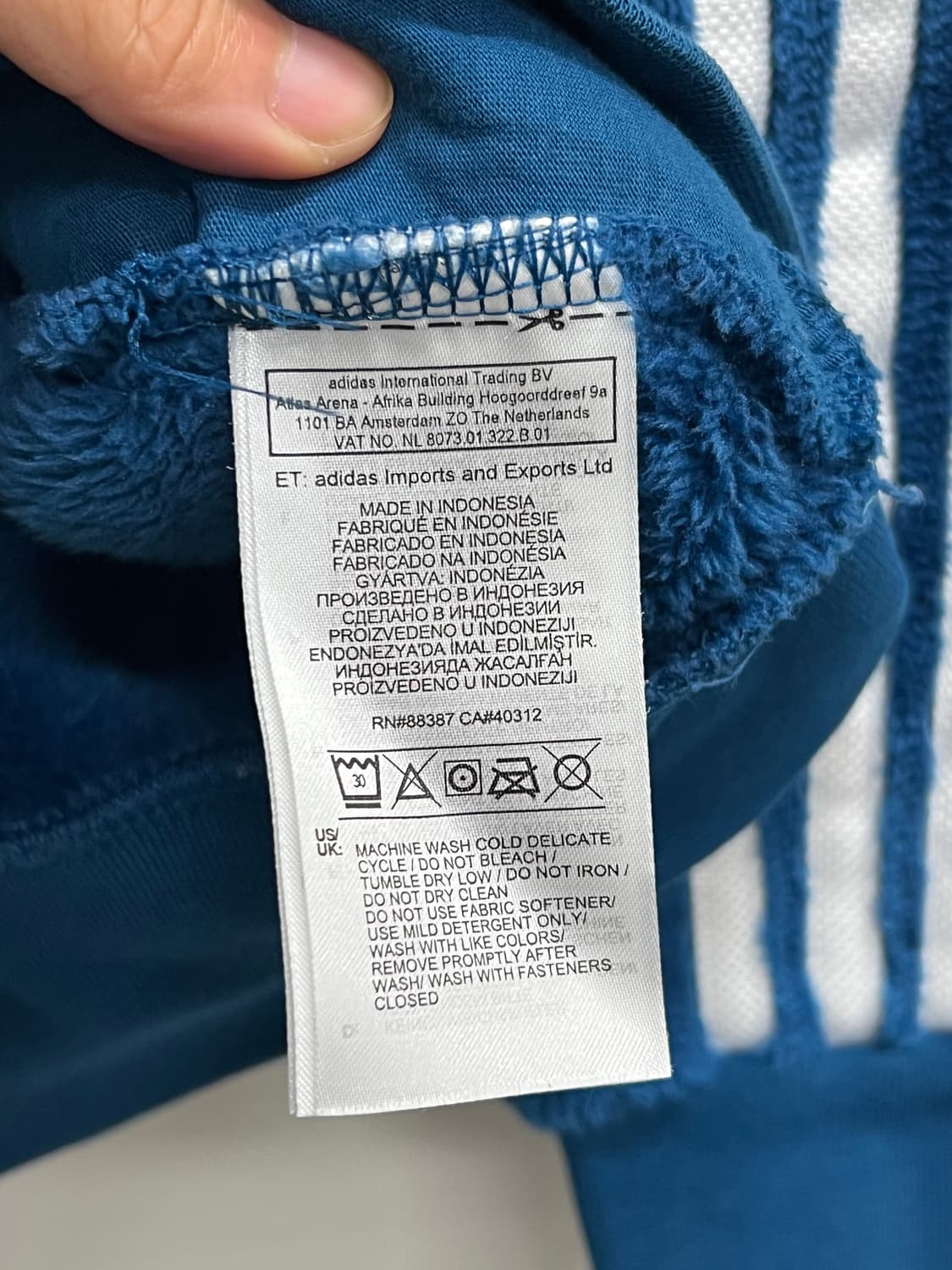 아디다스 키즈/우먼스 슈퍼스타 셰르파 플리스 트랙탑 블루 상품이미지5