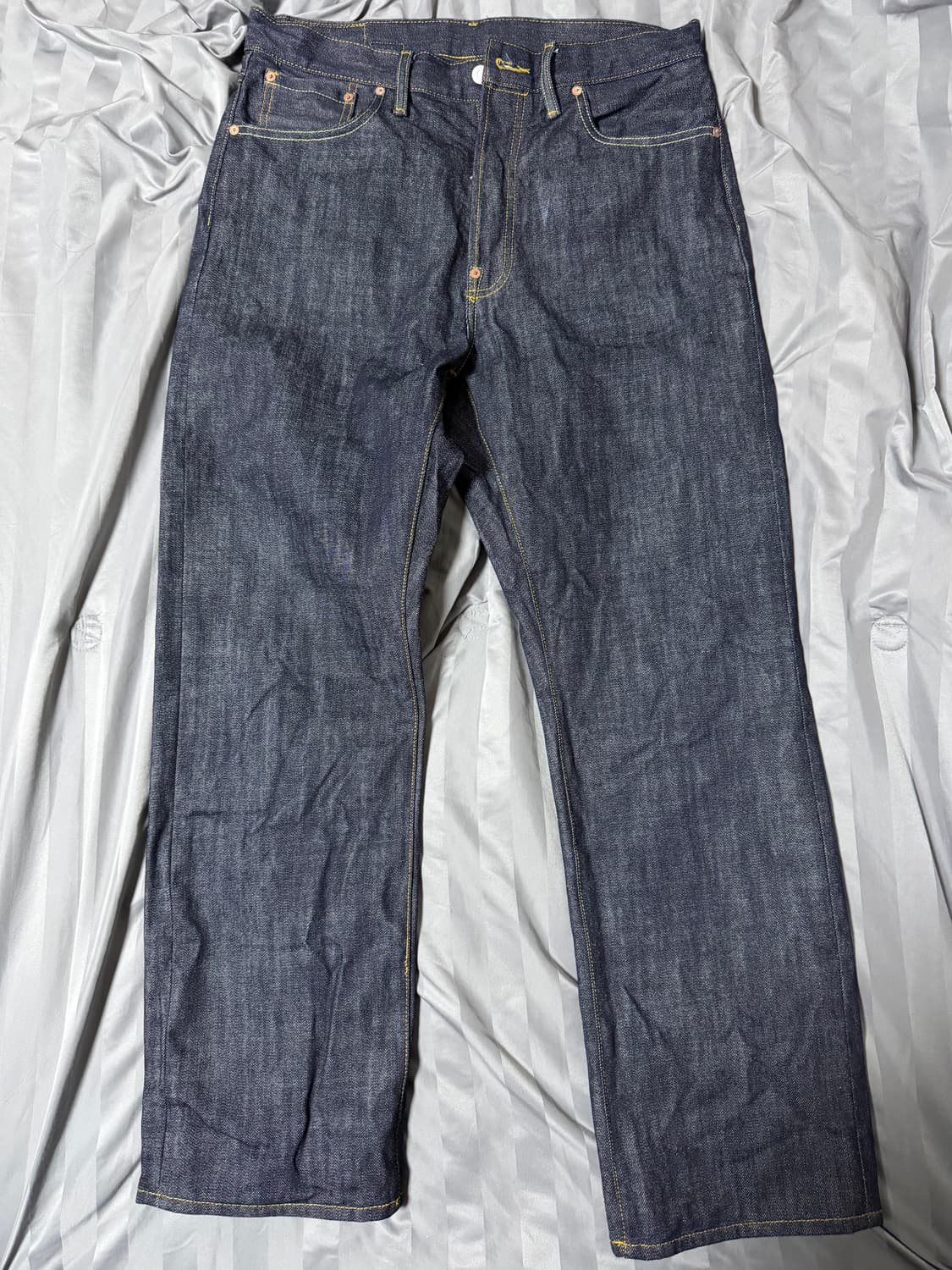 아웃스탠딩 30s 신치백 셀비지 데님 와이드 팬츠 상품이미지2