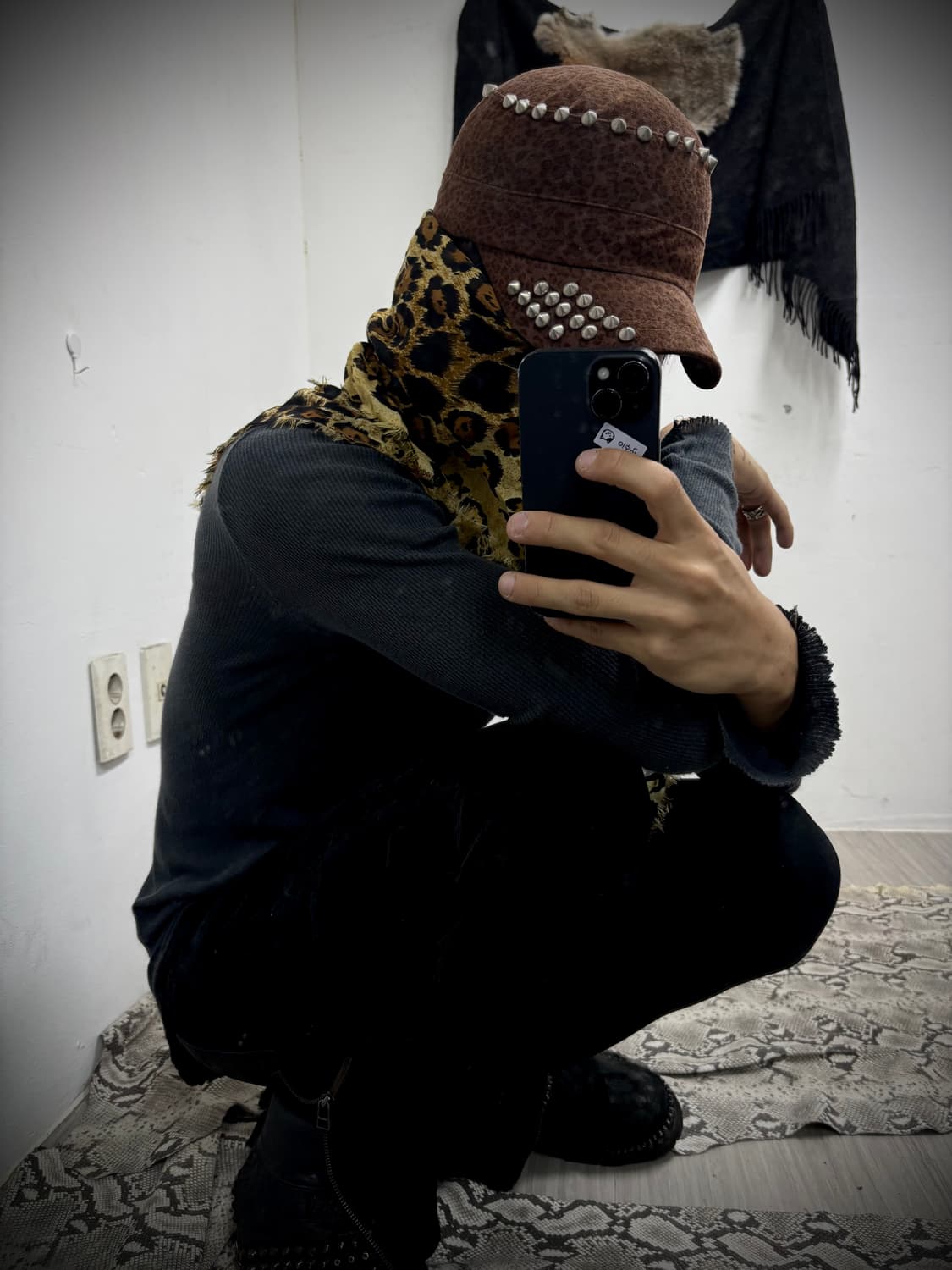 “Vintage” Leopard Stud Cap 상품이미지5