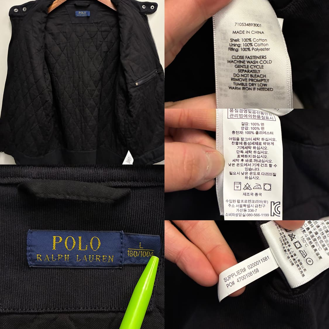 (L/103)POLO 폴로랄프로렌 코튼 싱글라이더 바이커 자켓 상품이미지9