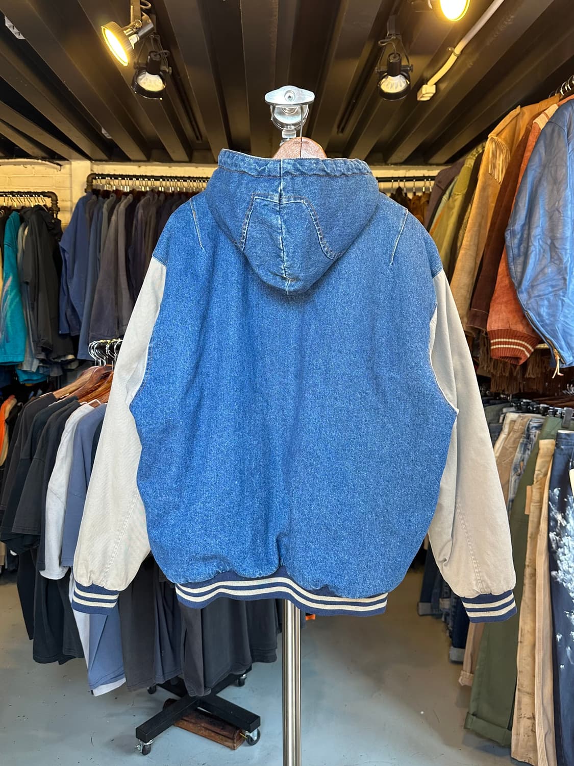 데님 후드 붐버 자켓 상품이미지2