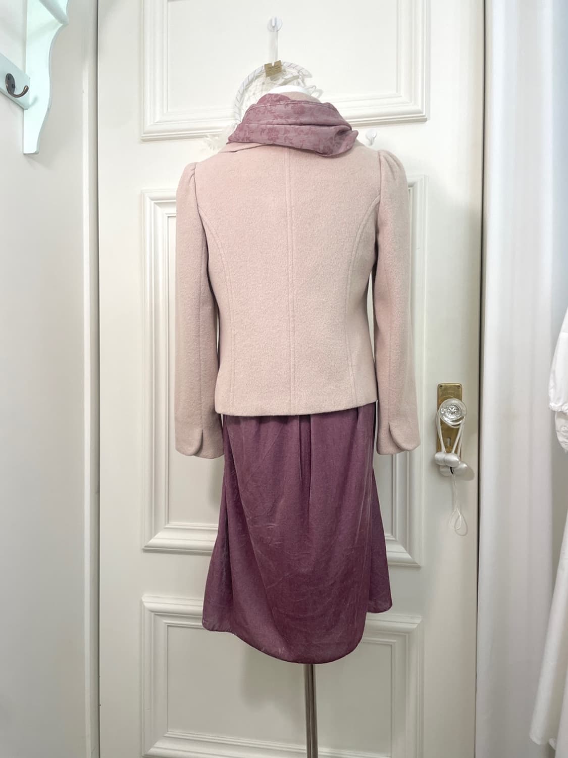 indi pink collar puff sleeve wool coat j 상품이미지6