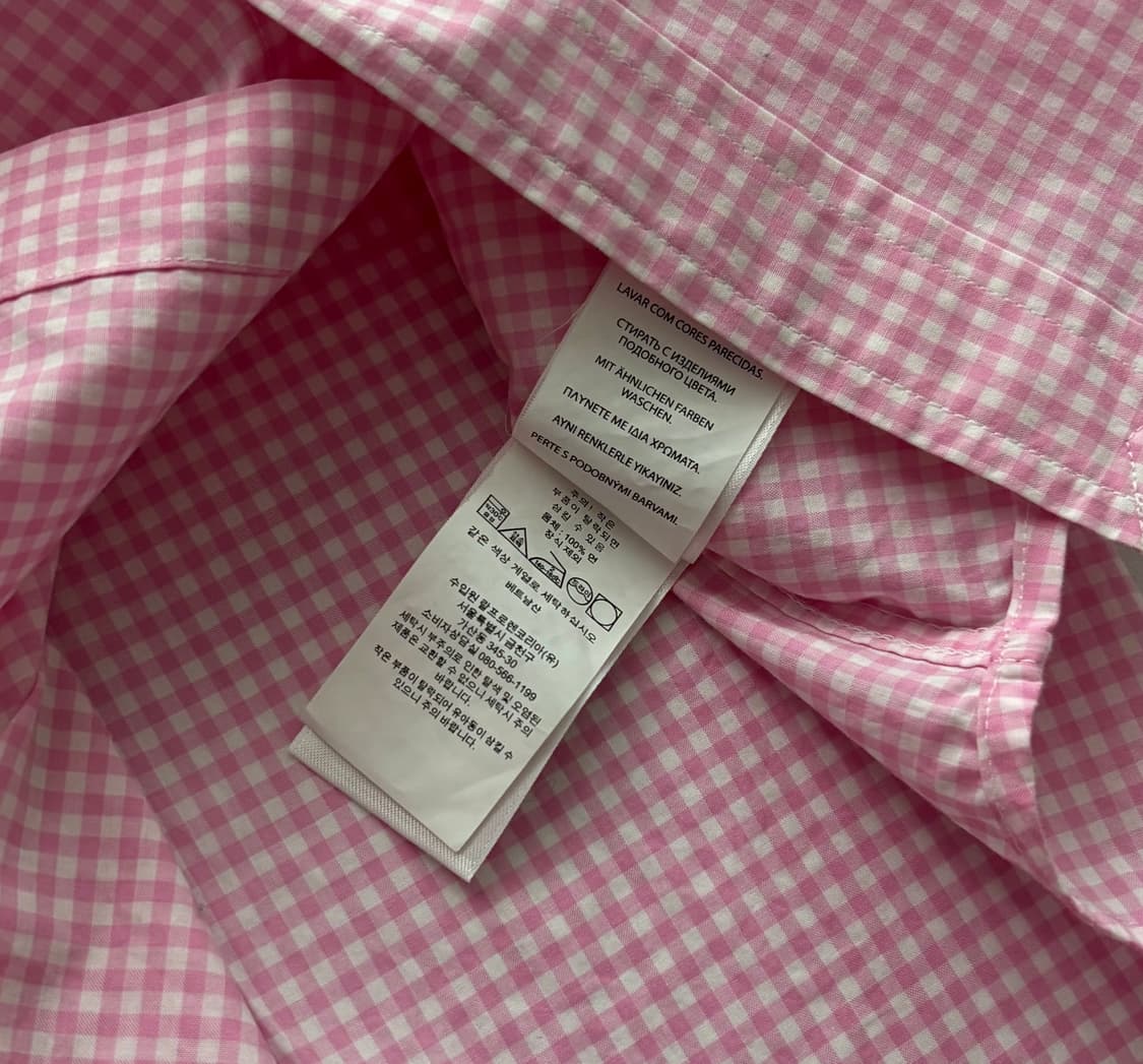 Polo 폴로랄프로렌 핑크 체크 반팔 셔츠 상품이미지5