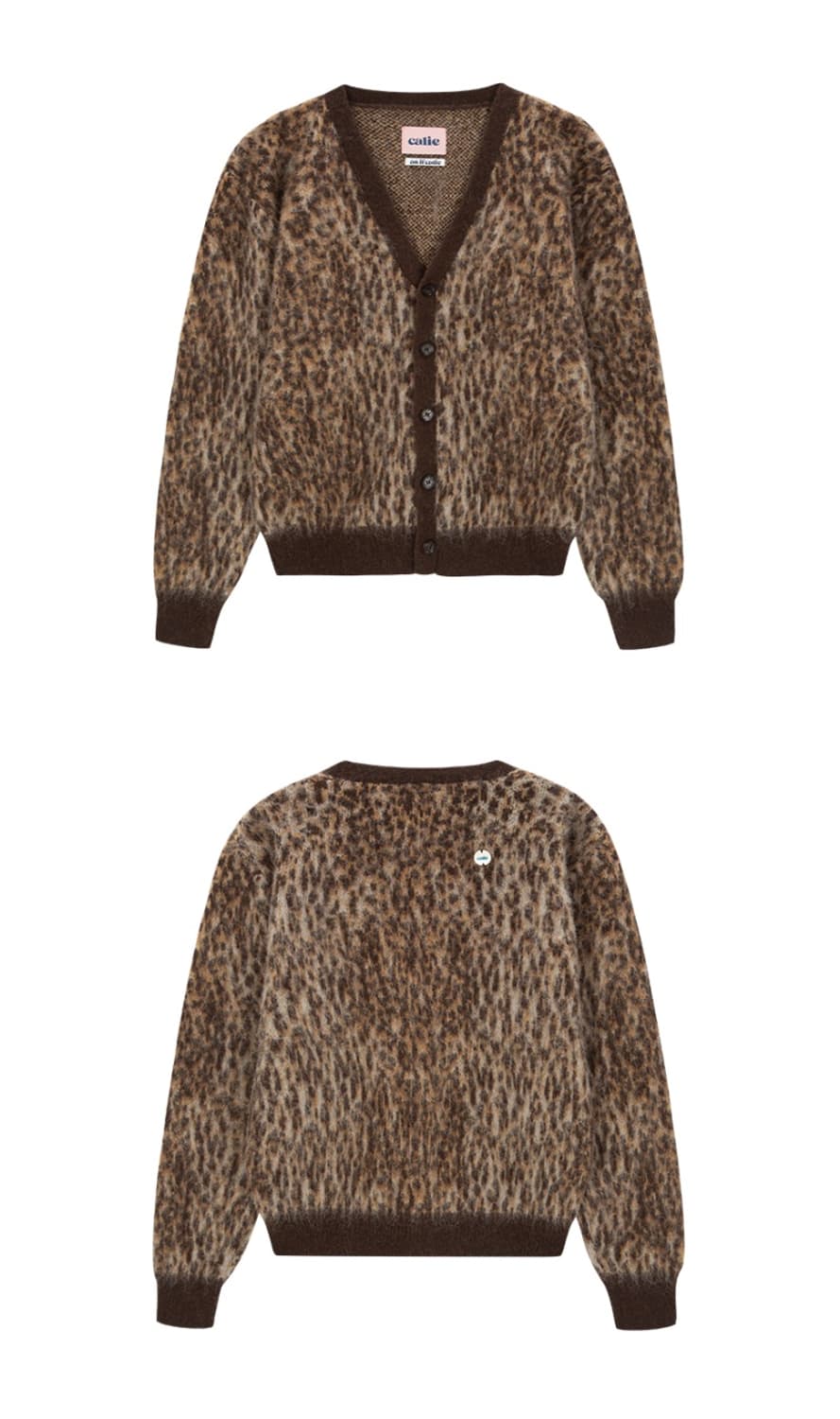 애즈이프캘리 LEOPARD KNIT CARDIGAN BROWN 상품이미지2