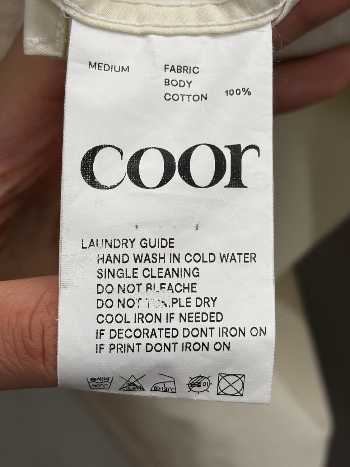 쿠어 COOR 아이보리 셔츠 M 상품이미지5